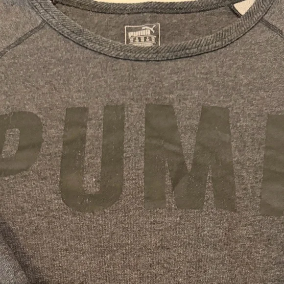 Womens XL Puma Boat neck sweatshirt, black logo on dark grey MOSTLY COTTON TOP - Picture 13 of 14